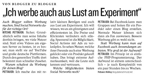 Von Blogger zu Blogger