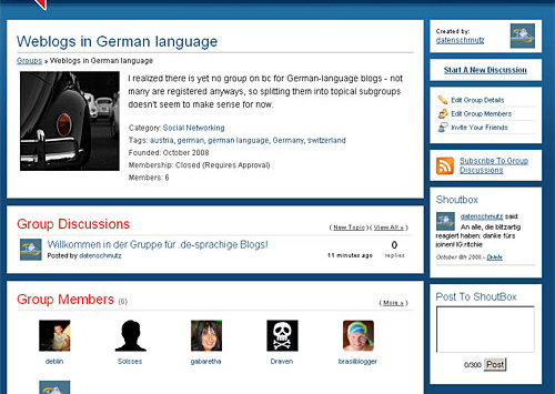 Mitglieder gesucht: deutschsprachige Blogs auf Blogcatalog