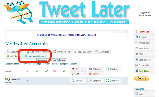 TweetLater: Neues Approval-System statt Auto-Follow