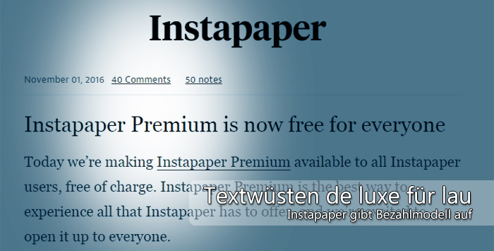 Instapaper: Pinterest schenkt uns ab sofort die Premium-Version