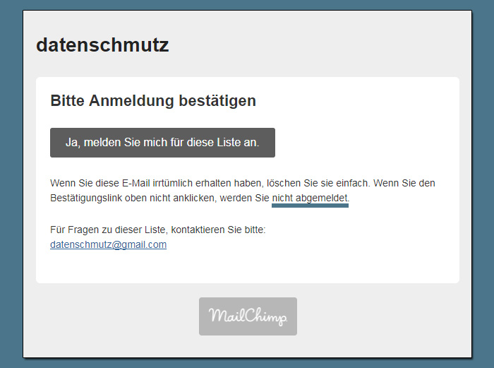 Wie man Mailchimp Mailinglisten auf Deutsch umstellt (Und sich damit einen ärgerlichen Übersetzungsfehler einhandelt)